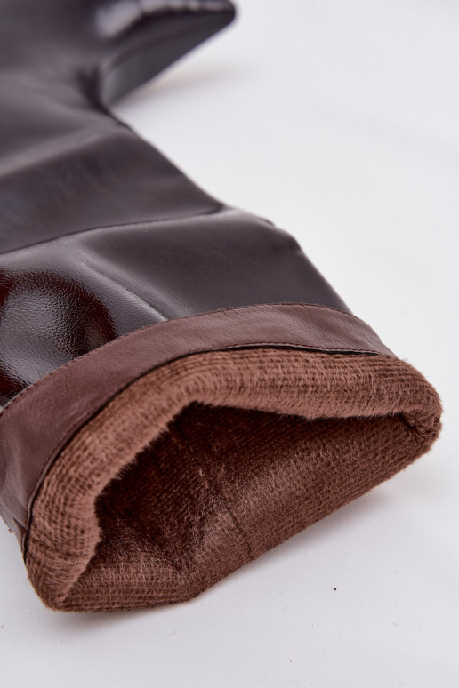 mit Lackeffekt Damenstiefel Auf niedrigem Absatz Burgund Mireva mit Lackeffekt Damenstiefel Auf niedrigem Absatz Burgund Mireva