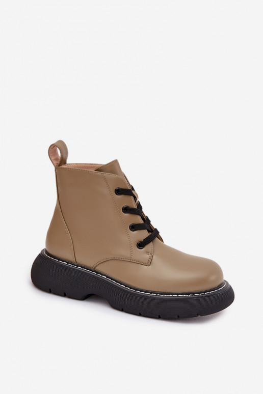 sich Zuarm laufen Damenstiefel mit einer Plattform mit Schnürsenkeln grüne Farbe Harmine sich Zuarm laufen Damenstiefel mit einer Plattform mit Schnürsenkeln grüne Farbe Harmine