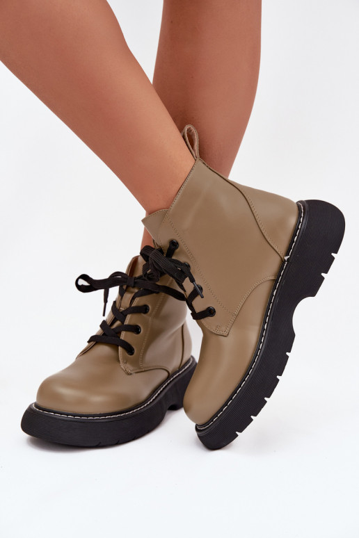 sich Zuarm laufen Damenstiefel mit einer Plattform mit Schnürsenkeln grüne Farbe Harmine sich Zuarm laufen Damenstiefel mit einer Plattform mit Schnürsenkeln grüne Farbe Harmine