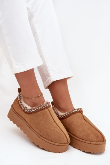 Schneestiefel Niedrige DamenHaftem mit einer Plattform braune Farbe Taliah