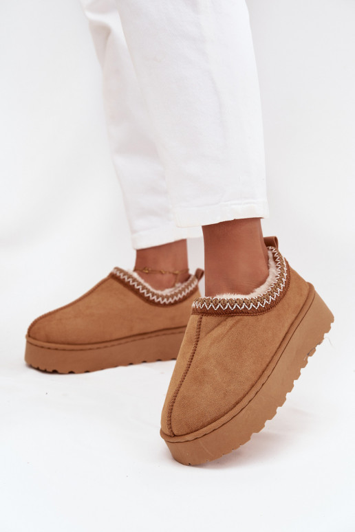 Schneestiefel Niedrige DamenHaftem mit einer Plattform braune Farbe Taliah