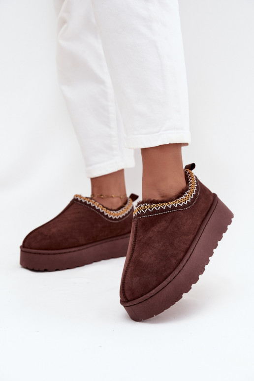 Schneestiefel Niedrige DamenHaftem mit einer Plattform CzekoladoZue Taliah