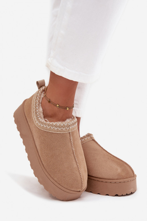 Schneestiefel Niedrige DamenHaftem mit einer Plattform Beige Taliah