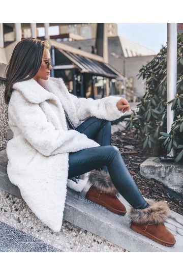 Feminin Haut Schneestiefel mit Pelzmantel braune Farbe Alexa 2