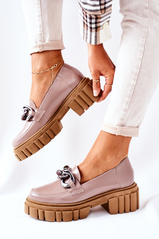 Feminin Schuhe Slipper Haut Cappuccino-Farbe Laura Messi 2339 Feminin Schuhe Slipper Haut Cappuccino-Farbe Laura Messi 2339