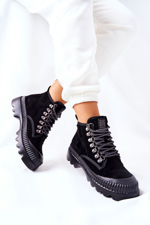 Haut Schuhe Stiefel Big Star II274363 schZuarze Farbe Haut Schuhe Stiefel Big Star II274363 schZuarze Farbe