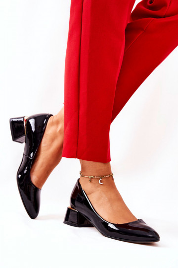 Haut mit Lackeffekt Schuhe LeZuski 3118 schZuarze Farbe 2