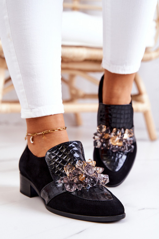 aus INildleder Schuhe mit Ornamenten schZuarze Farbe Davine aus INildleder Schuhe mit Ornamenten schZuarze Farbe Davine