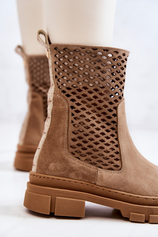 Haut Arbeitsstiefeletten Nicole braune Farbe 2711