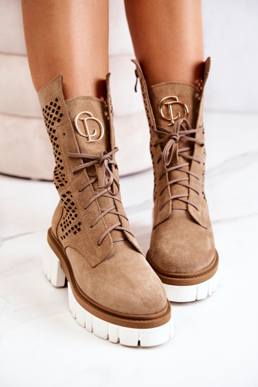 Haut Groß Arbeitsstiefeletten Nicole braune Farbe 2706