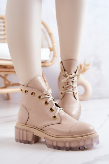 Haut StiefelEs musssyZuną PodeszZuą Beige Horizon