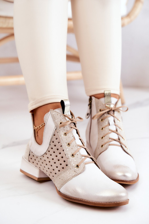 Haut Stiefel SchuhZuerk Es mussciejka 05541-25 elfenbeinfarbe