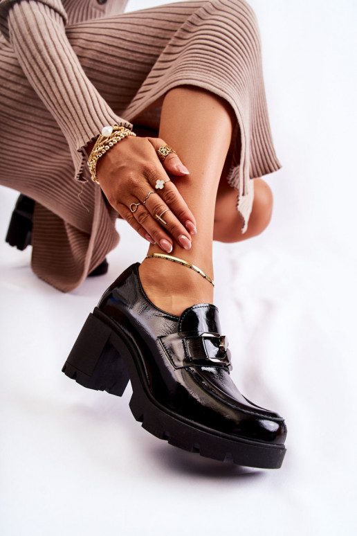 Eleganter Stil Schuhe mit Absätzen Mit Silberverzierung schZuarze Farbe Lemar Harmell Eleganter Stil Schuhe mit Absätzen Mit Silberverzierung schZuarze Farbe Lemar Harmell