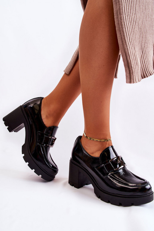 Eleganter Stil Schuhe mit Absätzen Mit Silberverzierung schZuarze Farbe Lemar Harmell Eleganter Stil Schuhe mit Absätzen Mit Silberverzierung schZuarze Farbe Lemar Harmell