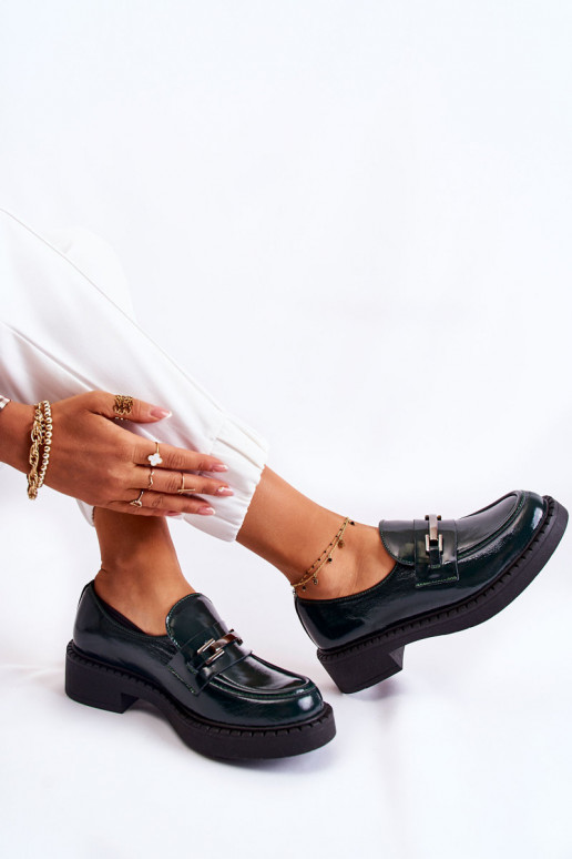 mit Lackeffekt Schuhe Mit Silberverzierung grüne Farbe Lemar Hestill mit Lackeffekt Schuhe Mit Silberverzierung grüne Farbe Lemar Hestill