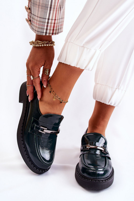 mit Lackeffekt Schuhe Mit Silberverzierung grüne Farbe Lemar Hestill mit Lackeffekt Schuhe Mit Silberverzierung grüne Farbe Lemar Hestill