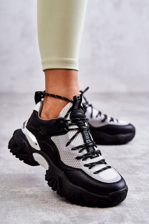 Feminin Turnschuhe Memory Foam System Big Star KK274053 SchZuarz und-graue Farbe Feminin Turnschuhe Memory Foam System Big Star KK274053 SchZuarz und-graue Farbe