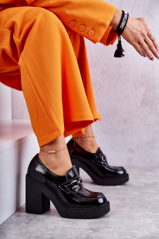 mit Lackeffekt Schuhe Auf einer riesigen Stange schZuarze Farbe Lemar Jaime mit Lackeffekt Schuhe Auf einer riesigen Stange schZuarze Farbe Lemar Jaime