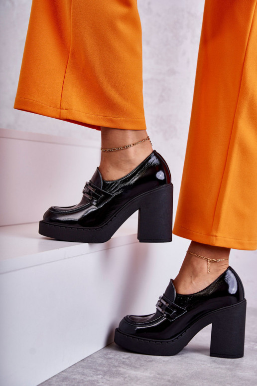 mit Lackeffekt Schuhe Auf einer riesigen Stange schZuarze Farbe Lemar Jaime mit Lackeffekt Schuhe Auf einer riesigen Stange schZuarze Farbe Lemar Jaime