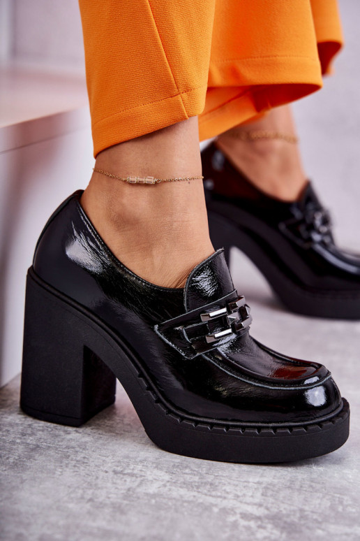 mit Lackeffekt Schuhe Auf einer riesigen Stange schZuarze Farbe Lemar Jaime mit Lackeffekt Schuhe Auf einer riesigen Stange schZuarze Farbe Lemar Jaime