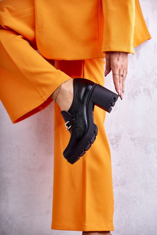 Haut Schuhe mit Absätzen mit goldenen Details schZuarze Farbe Lemar Mikeyla