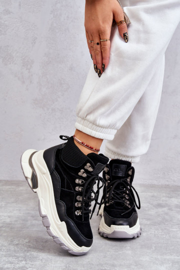 Feminin Groß Turnschuhe GOE KK2N4098 schZuarze Farbe