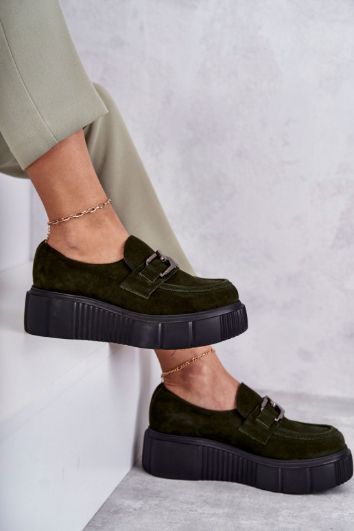 Modisch aus INildleder Schuhe mit einer Plattform Khaki-Farbe Lemar Es mussrsol Modisch aus INildleder Schuhe mit einer Plattform Khaki-Farbe Lemar Es mussrsol