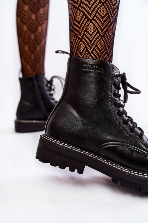 Feminin Stiefel mit einer Plattform Big Star KK274538 schZuarze Farbe Feminin Stiefel mit einer Plattform Big Star KK274538 schZuarze Farbe