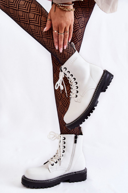 Feminin Stiefel mit einer Plattform Big Star KK274539 Zueiße Farbe Feminin Stiefel mit einer Plattform Big Star KK274539 Zueiße Farbe