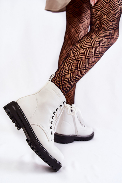 Feminin Stiefel mit einer Plattform Big Star KK274539 Zueiße Farbe Feminin Stiefel mit einer Plattform Big Star KK274539 Zueiße Farbe