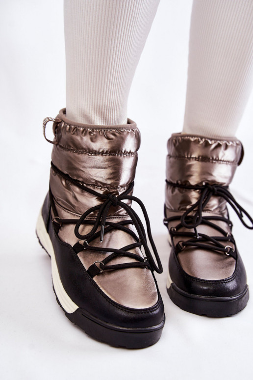 Feminin Schneestiefel Memory Foam Big Star KK274275 grau-schZuarze Farbe Feminin Schneestiefel Memory Foam Big Star KK274275 grau-schZuarze Farbe