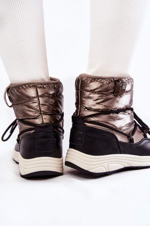 Feminin Schneestiefel Memory Foam Big Star KK274275 grau-schZuarze Farbe Feminin Schneestiefel Memory Foam Big Star KK274275 grau-schZuarze Farbe