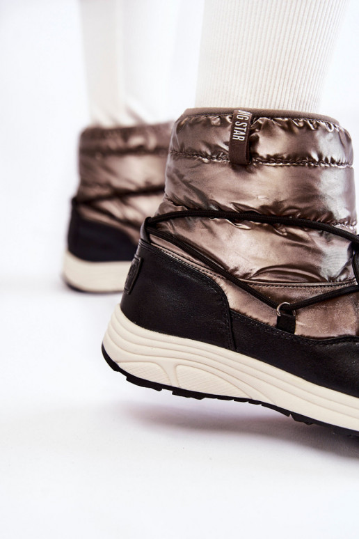 Feminin Schneestiefel Memory Foam Big Star KK274275 grau-schZuarze Farbe Feminin Schneestiefel Memory Foam Big Star KK274275 grau-schZuarze Farbe