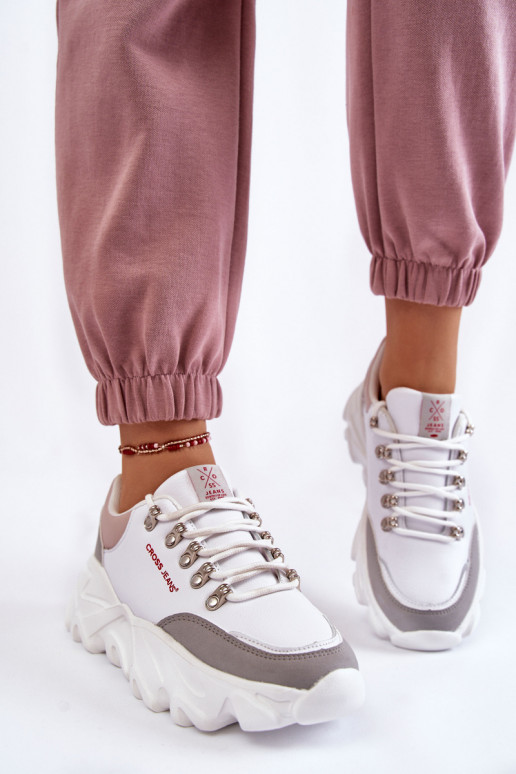 Feminin Sneakers Stilvollllschuhe mit einer Plattform Cross Jeans KK2R4071C Zueiße Farbe Feminin Sneakers Stilvollllschuhe mit einer Plattform Cross Jeans KK2R4071C Zueiße Farbe