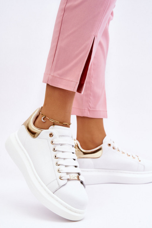 Feminin Turnschuhe GOE LL2N4011 INeiß-goldene Farbe Feminin Turnschuhe GOE LL2N4011 INeiß-goldene Farbe