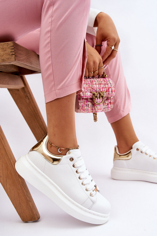 Feminin Turnschuhe GOE LL2N4011 INeiß-goldene Farbe Feminin Turnschuhe GOE LL2N4011 INeiß-goldene Farbe