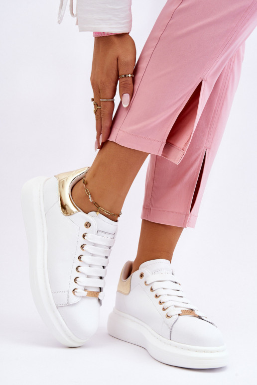 Feminin Turnschuhe GOE LL2N4011 INeiß-goldene Farbe Feminin Turnschuhe GOE LL2N4011 INeiß-goldene Farbe