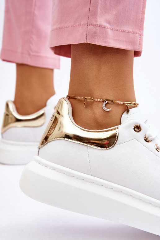 Feminin Turnschuhe GOE LL2N4011 INeiß-goldene Farbe Feminin Turnschuhe GOE LL2N4011 INeiß-goldene Farbe