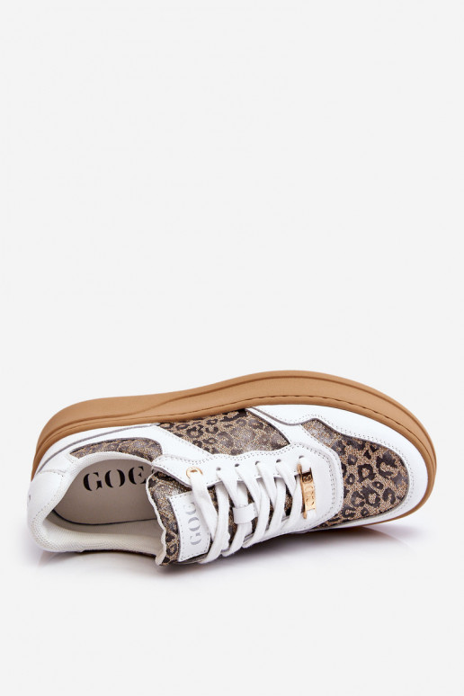 Feminin Bequeme Turnschuhe GOE LL2N4052 INeiß-Beige Feminin Bequeme Turnschuhe GOE LL2N4052 INeiß-Beige