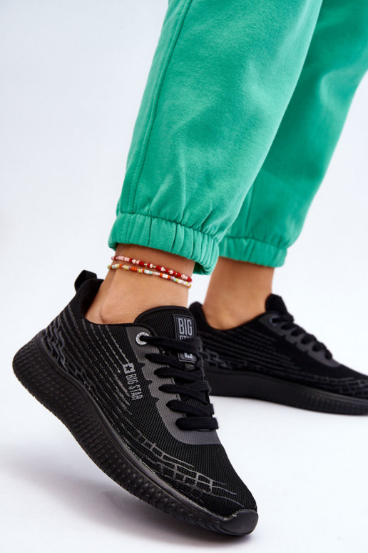 Feminin Netz Turnschuhe Memory Foam System Big Star LL274662 schZuarze Farbe Feminin Netz Turnschuhe Memory Foam System Big Star LL274662 schZuarze Farbe