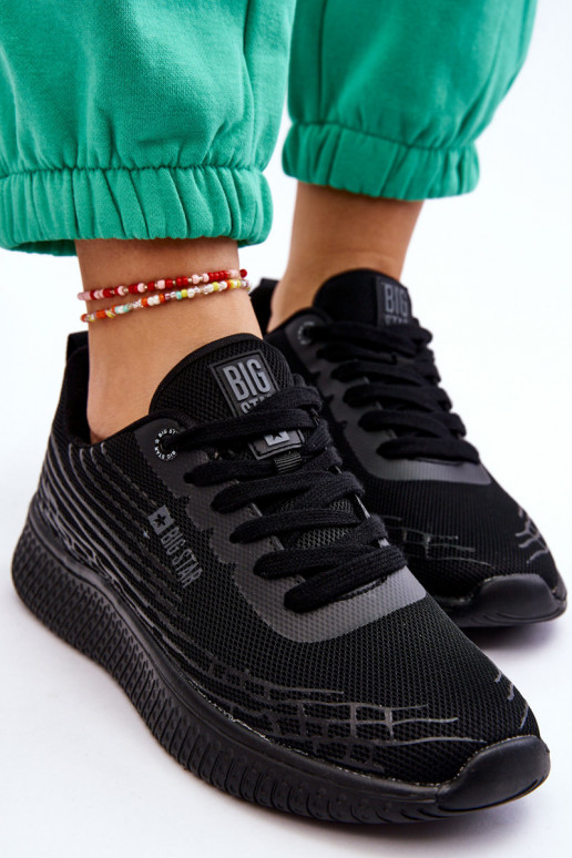 Feminin Netz Turnschuhe Memory Foam System Big Star LL274662 schZuarze Farbe Feminin Netz Turnschuhe Memory Foam System Big Star LL274662 schZuarze Farbe