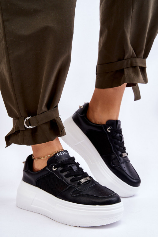 Feminin Klassisches Stilvollll Turnschuhe GOE LL2N4061 schZuarze Farbe Feminin Klassisches Stilvollll Turnschuhe GOE LL2N4061 schZuarze Farbe