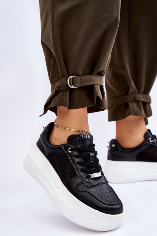 Feminin Klassisches Stilvollll Turnschuhe GOE LL2N4061 schZuarze Farbe Feminin Klassisches Stilvollll Turnschuhe GOE LL2N4061 schZuarze Farbe