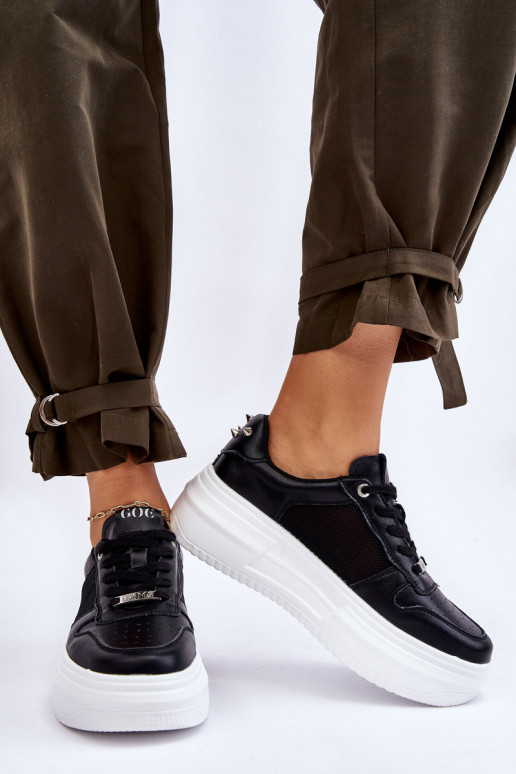 Feminin Klassisches Stilvollll Turnschuhe GOE LL2N4061 schZuarze Farbe Feminin Klassisches Stilvollll Turnschuhe GOE LL2N4061 schZuarze Farbe