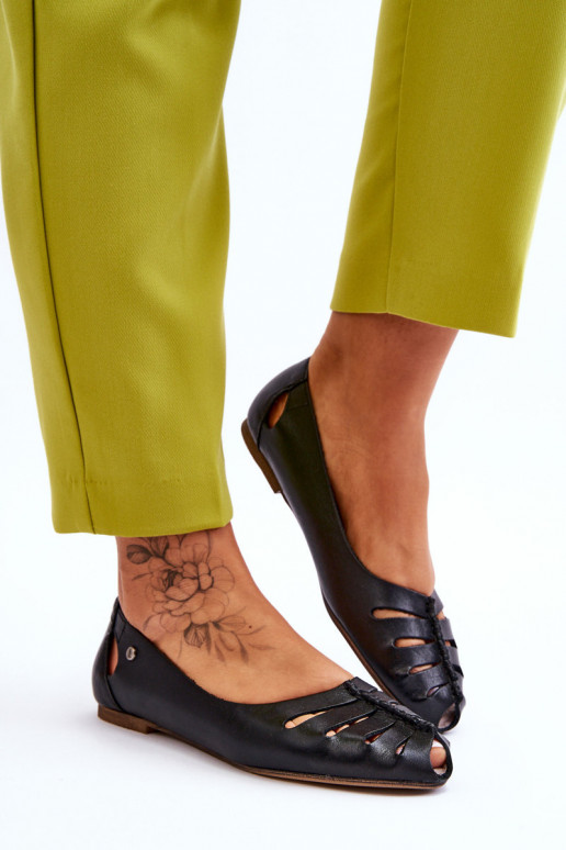 Bequeme Ballerinas aus Ermöglichtturleder Feminin schZuarze Farbe Lemar Luka Bequeme Ballerinas aus Ermöglichtturleder Feminin schZuarze Farbe Lemar Luka