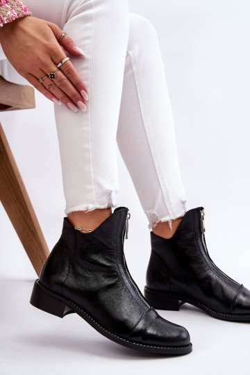 Leder-Stiefel mit Reißverschluss Nicole 2785/037 schwarz