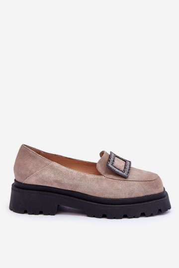 Komfortabel INildledermokassins Beige Agathe