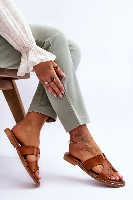 Zazoo 40326 Feminin Hausschuhe Mit dekorativen Ausschnitten braune Farbe Zazoo 40326 Feminin Hausschuhe Mit dekorativen Ausschnitten braune Farbe