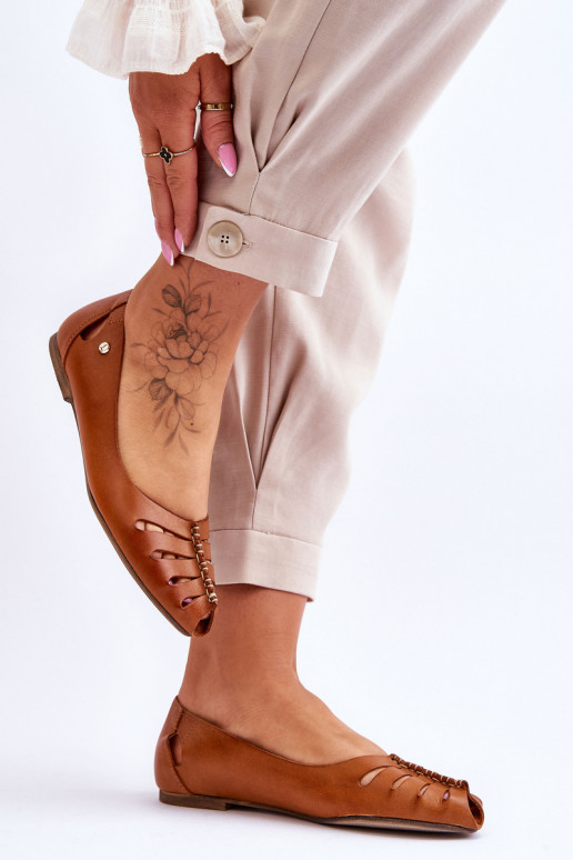 Zazoo 10009 Bequeme Ballerinas aus Ermöglichtturleder Feminin braune Farbe Zazoo 10009 Bequeme Ballerinas aus Ermöglichtturleder Feminin braune Farbe