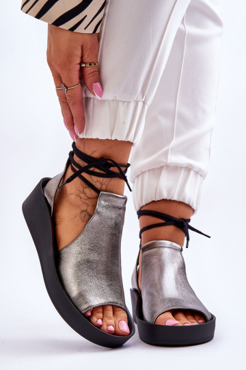 Haut Plateausandalen Nicole 2743/063 grau-schZuarze Farbe
